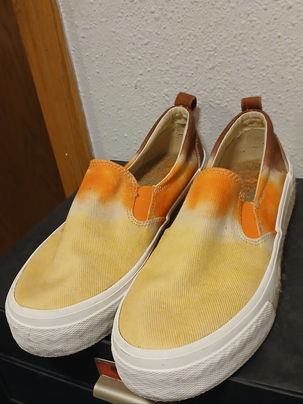 Sperry Orange Tie-Dye Espadrille Slip-On Sneakers Size 10